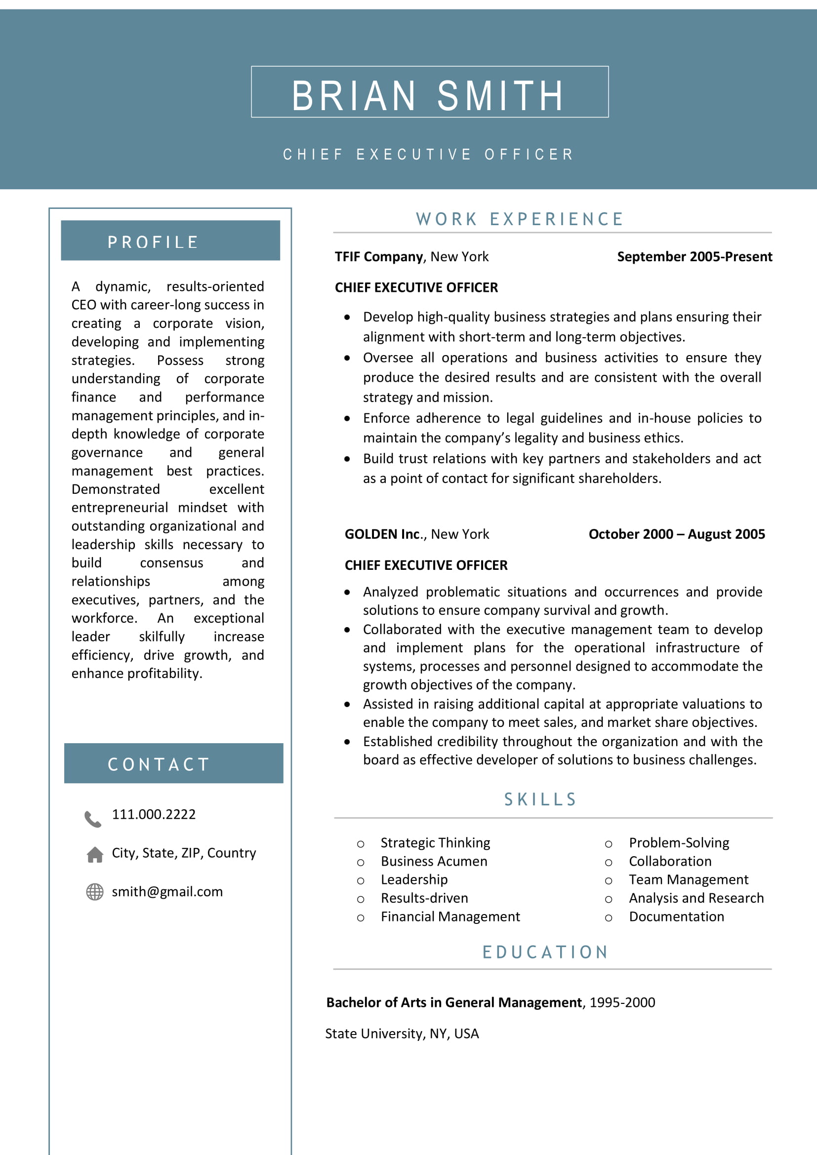 free professional job resume templates